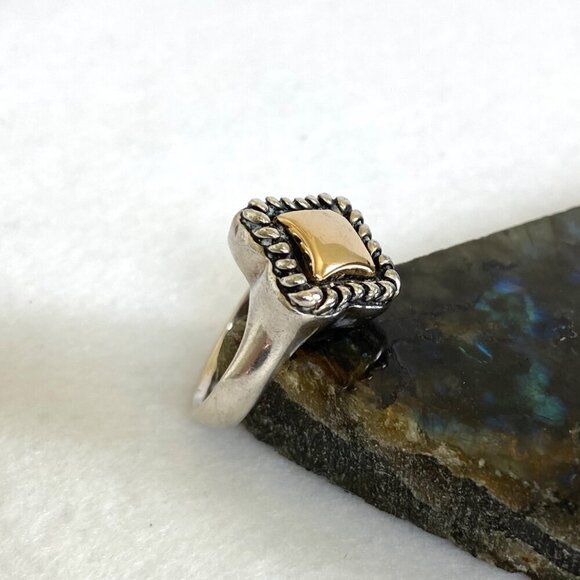 Joseph Esposito Sterling Silver 925 14K Yellow Gold Mixed Metal Ring Sz 6.75 - Picture 6 of 16